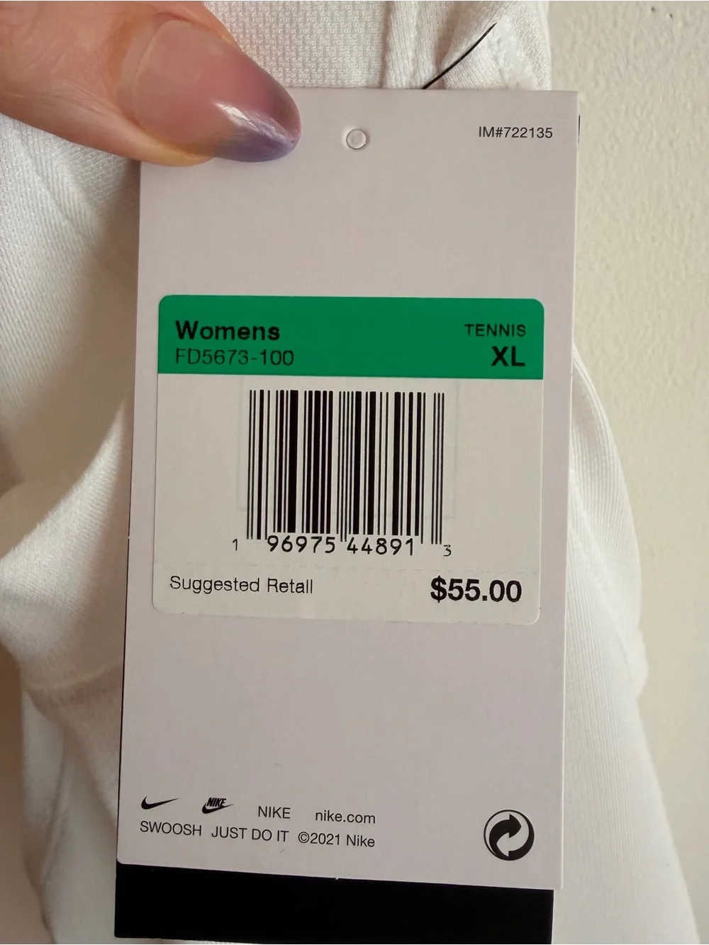 NWT NikeCourt Slam Dri-FIT Tennis Tank Top White Black Swoosh Extra Large XL